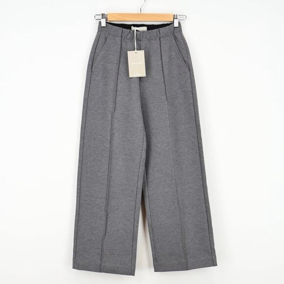 NWT Everlane The Wide Leg Dream Pant Mid Rise Heathered Charcoal Gray Size XXS - Picture 3 of 8